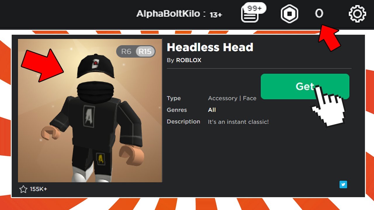 tutorial de headless quase de graça pagando só 50 robux #roblox