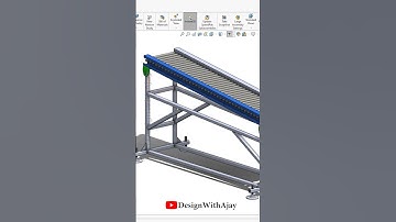 Gravity Roller Conveyor with Angular Mounting #411  #designwithajay #solidworks #shorts #trending