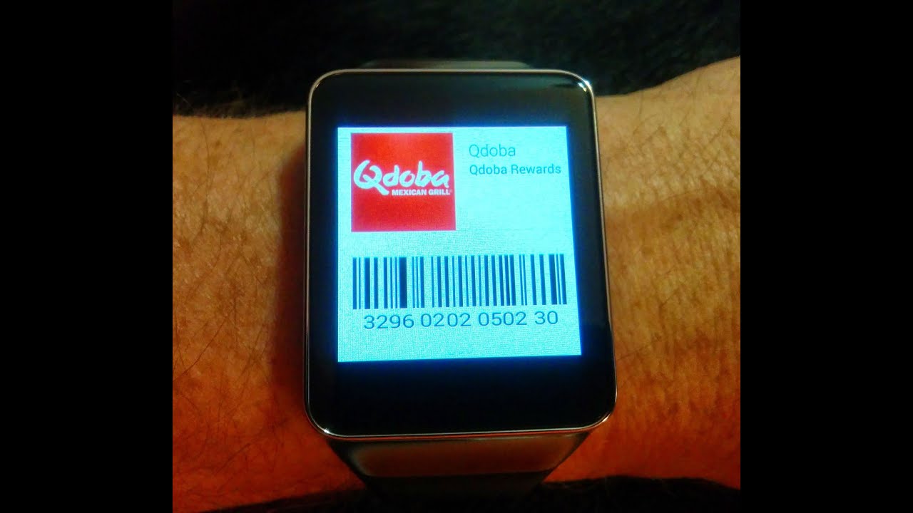 Qdoba Rewards card scan from Android Wear Jul 22, 2014 YouTube