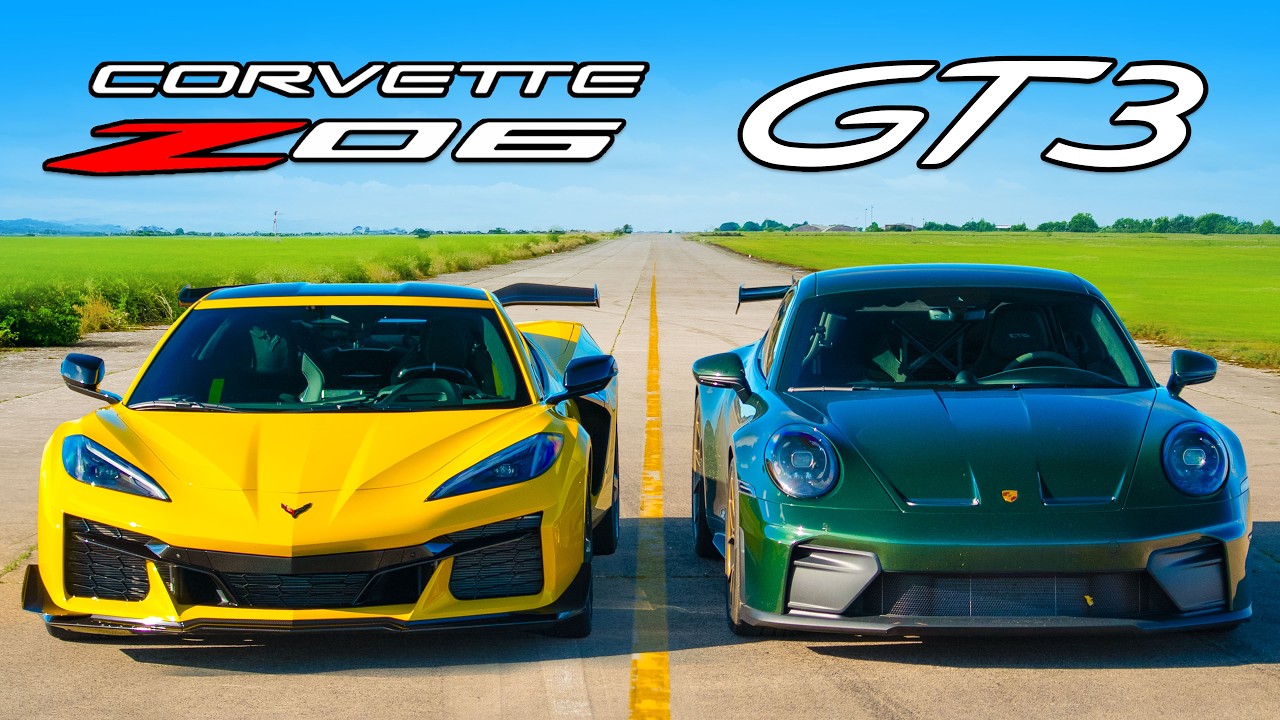 Corvette v Porsche, USA v Germany: DRAG RACE