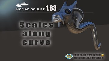 Nomad Sculpt - Scales along curve - Just for fun - Snake - Repeater - Tutorial (V1.83 - 6.9.2023)
