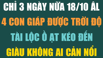 CHỈ 3 NGÀY NỮA (18/10 ÂL): 4 CON GIÁP ĐƯỢC TRỜI ĐỘ – TÀI LỘC Ồ ẠT KÉO ĐẾN, GIÀU KHÔNG AI CẢN NỔI
