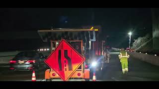 8/28/25 set-up☝️. Closed lanes 3-5 on sb805 from sb163 gore to Murray Ridge