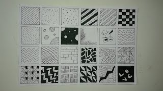 Easy Zentangle patterns | Basic designs | 24 doodle