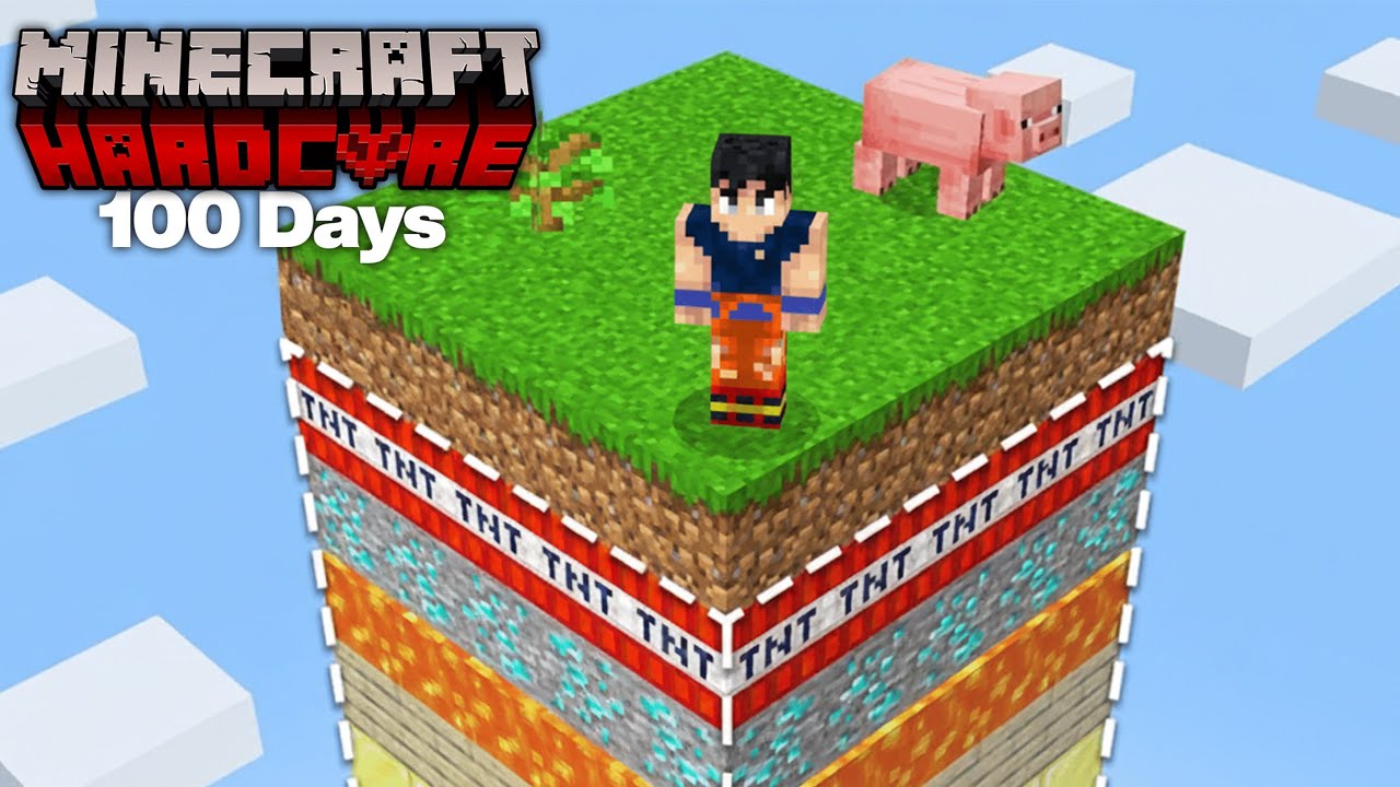 Can i Survive 100 Days in a RANDOM LAYER ONE CHUNK in Minecraft Hardcore