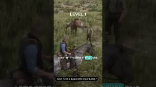 RDR2 Horse Loyalty: Level 1 vs. Level 4! 🐎😱 #rdr2 #shorts