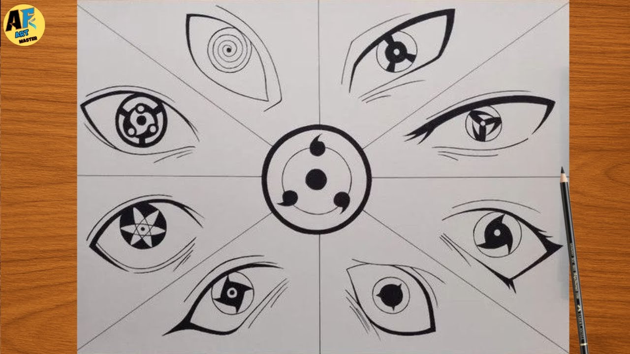 Как нарисовать глаза в стиле аниме | Урок рисования глаз Наруто | Простой рисунок в стиле аниме д...