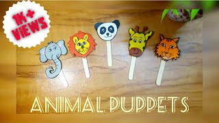 DIY Animal puppet making tutorial | Paper puppets | Popsicle stick puppets for kids