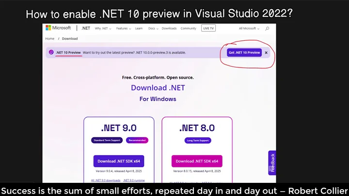 How to Enable .NET 10 Preview in Visual Studio 2022