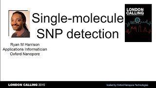 Oxford Nanopore London Calling 2015 Single-molecule SNP (single-nucleotide polymorphism) detection