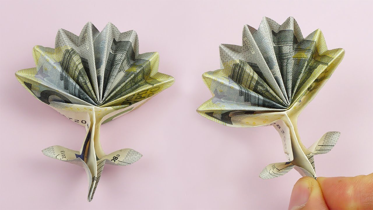 Geldscheine falten blume einfach - Geldgeschenke für Hochzeiten, Geburtstage