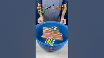 TRY TO GUESS HOW MANY STRAW  WILL FLOAT? #satisfying #experiment #asmr #tissuepaper