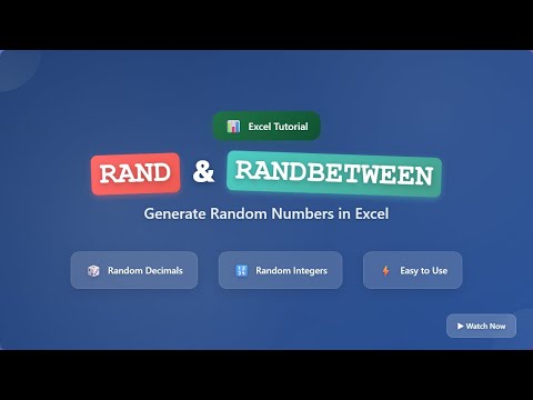 Excel RAND & RANDBETWEEN: Generate Random Numbers for Simulations & Data!