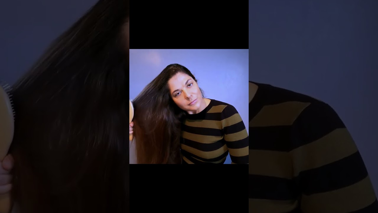 Thick pony tail flipping, Hair brushing and No talking 