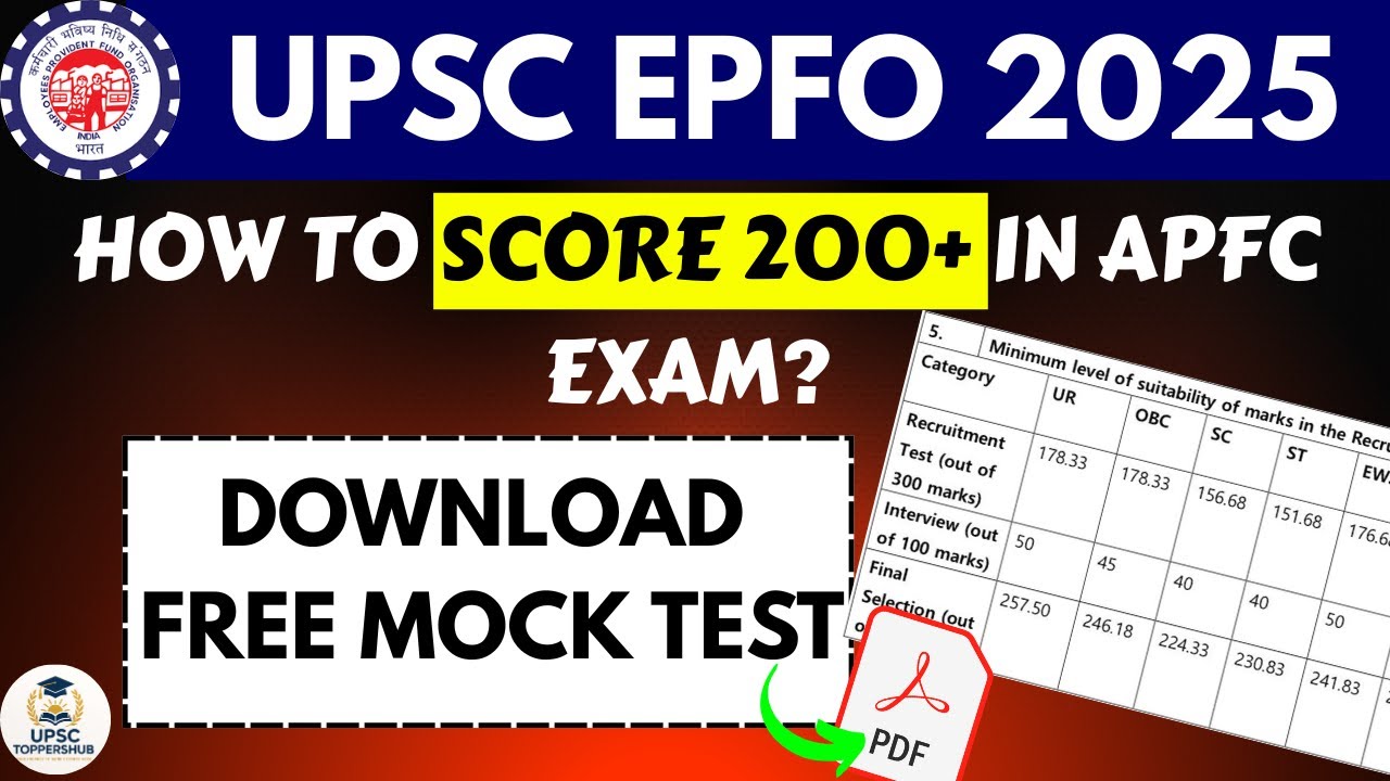 UPSC EPFO APFC 2025 EXAM | HIGH CUTOFF EXPECTED | HOW TO SCORE 200+ IN APFC EXAM?