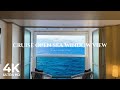 4K Open Sea window view on a cruise ship - Relaxing, Calming, Ambience