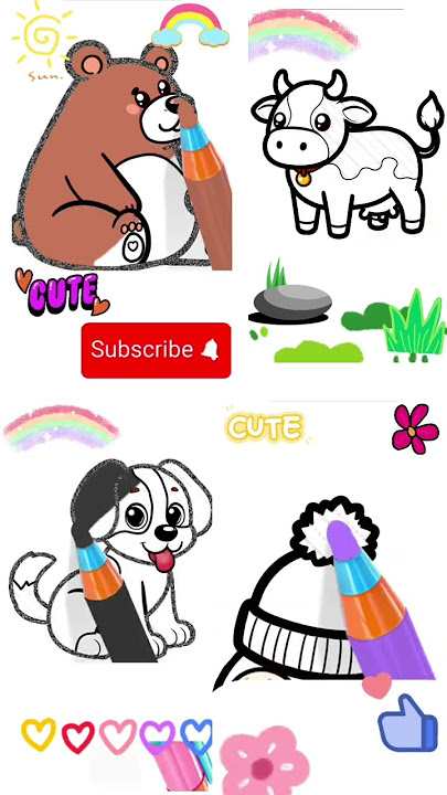 animal drawing and coloring compilation #drawing #coloring #fyp #shorts #trending #viral #video