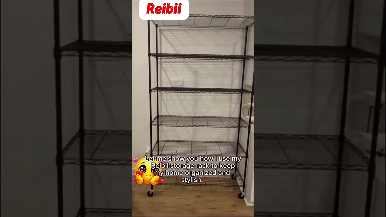 Reibii 6-Tier 45" W Wire Shelving with Wheels, Adjustable Steel Shelves Load 1200LBS, Storage Racks for Kitchen Pantry Closet