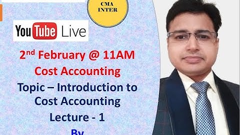 Live Class - 2 | CMA Inter Group - 1 | Cost Accounting | By CA Pankaj Sarawagi