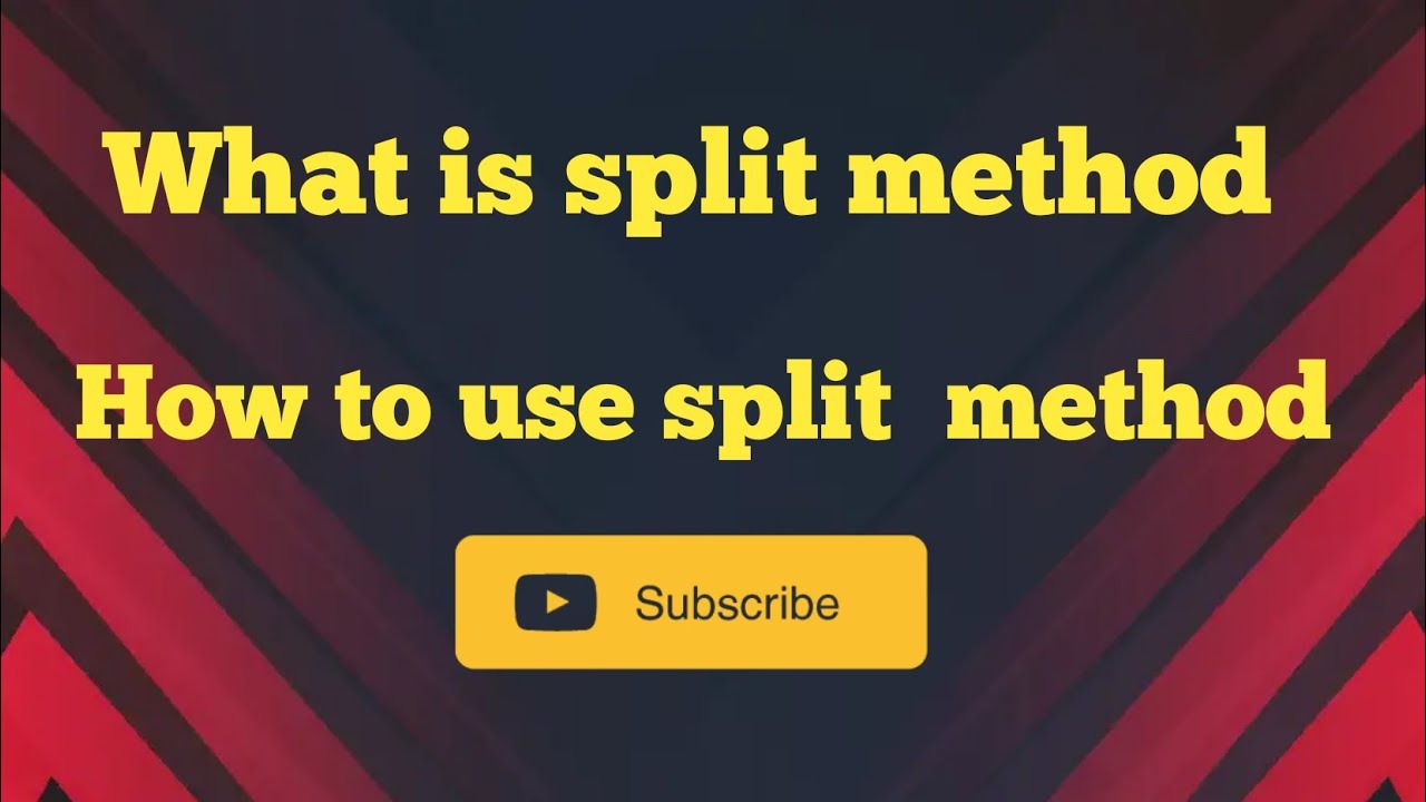 What is split method in strings and how to use split method