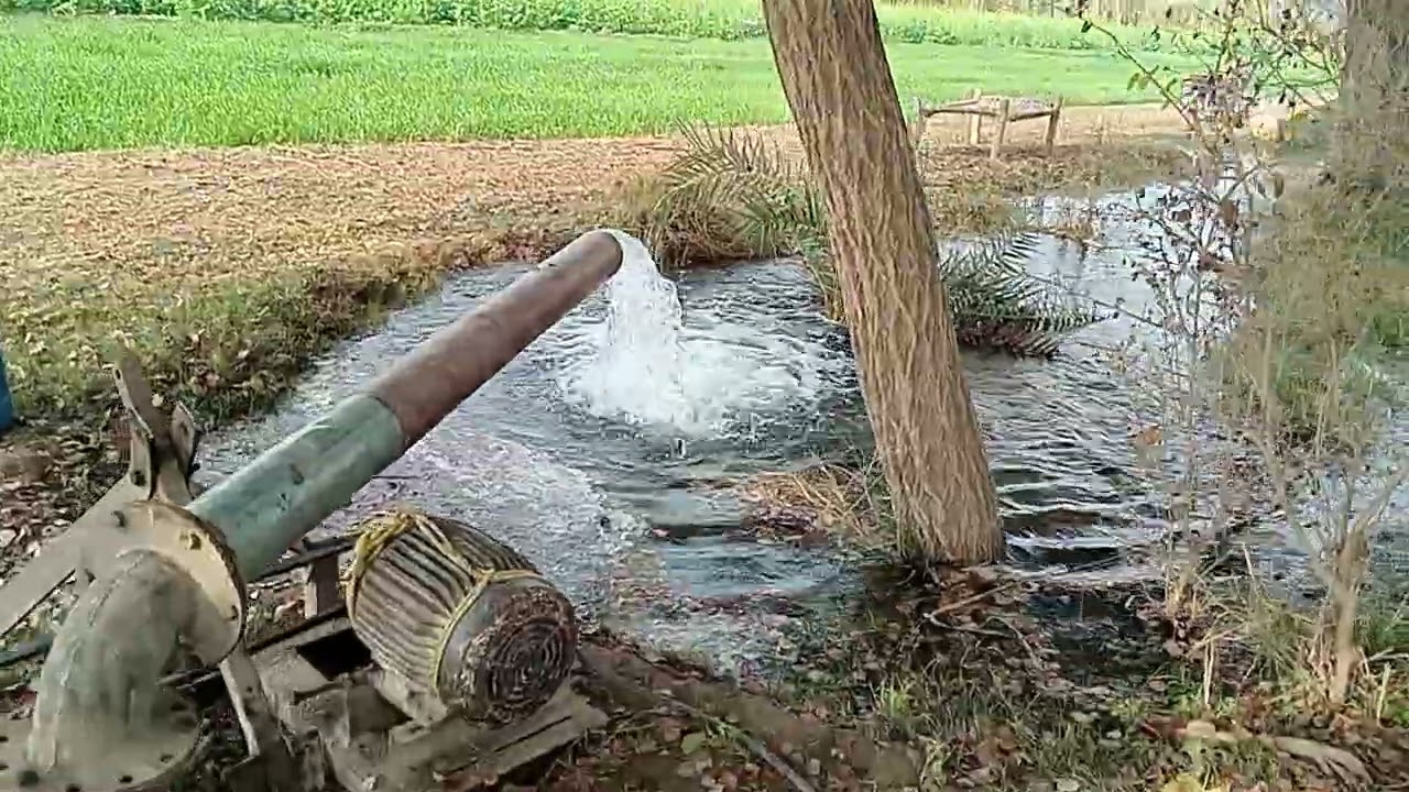 Solar tubewell in village morning time beautiful seen