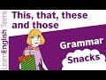 Grammar Snacks: This, that, these and those