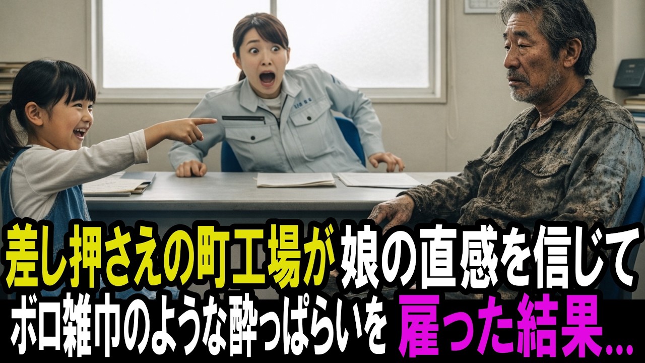 差し押さえ寸前の町工場の社長が、娘の直感でボロ雑巾のような酔っぱらいを雇った結果...