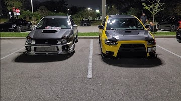Built 2012 Mitsubishi Evo X PT6262 Turbo E85 vs Built 2003 Subaru WRX Bugeye PT6466 Turbo E85