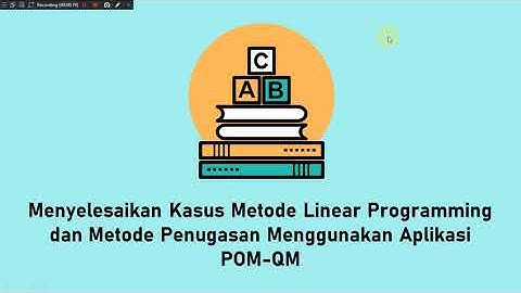 METODE LINIER PROGRAMING DAN METODE PENUGASAN MENGUNAKAN APP POM-QM Arya Budiarjo Jatmiko 122