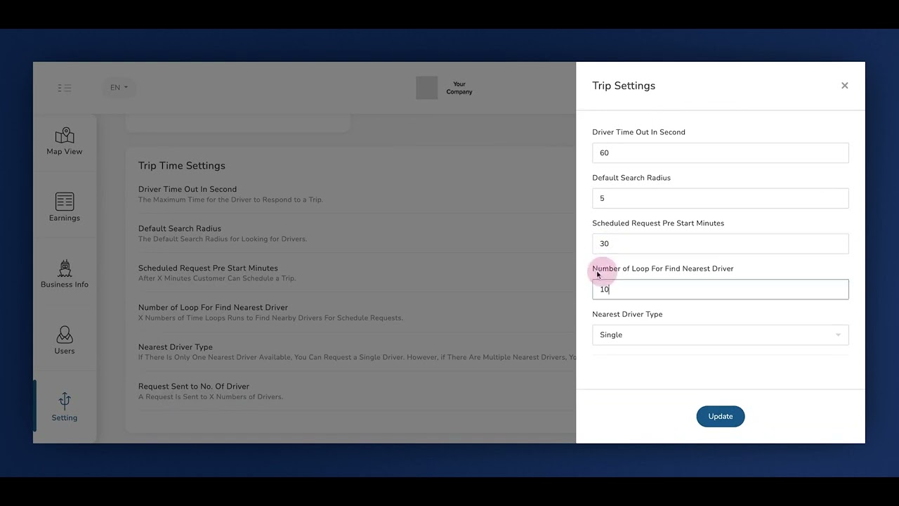 Admin Panel - Settings- Trip Timing - YouTube