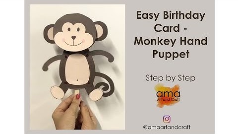 Diy monkey puppet card/birthday card