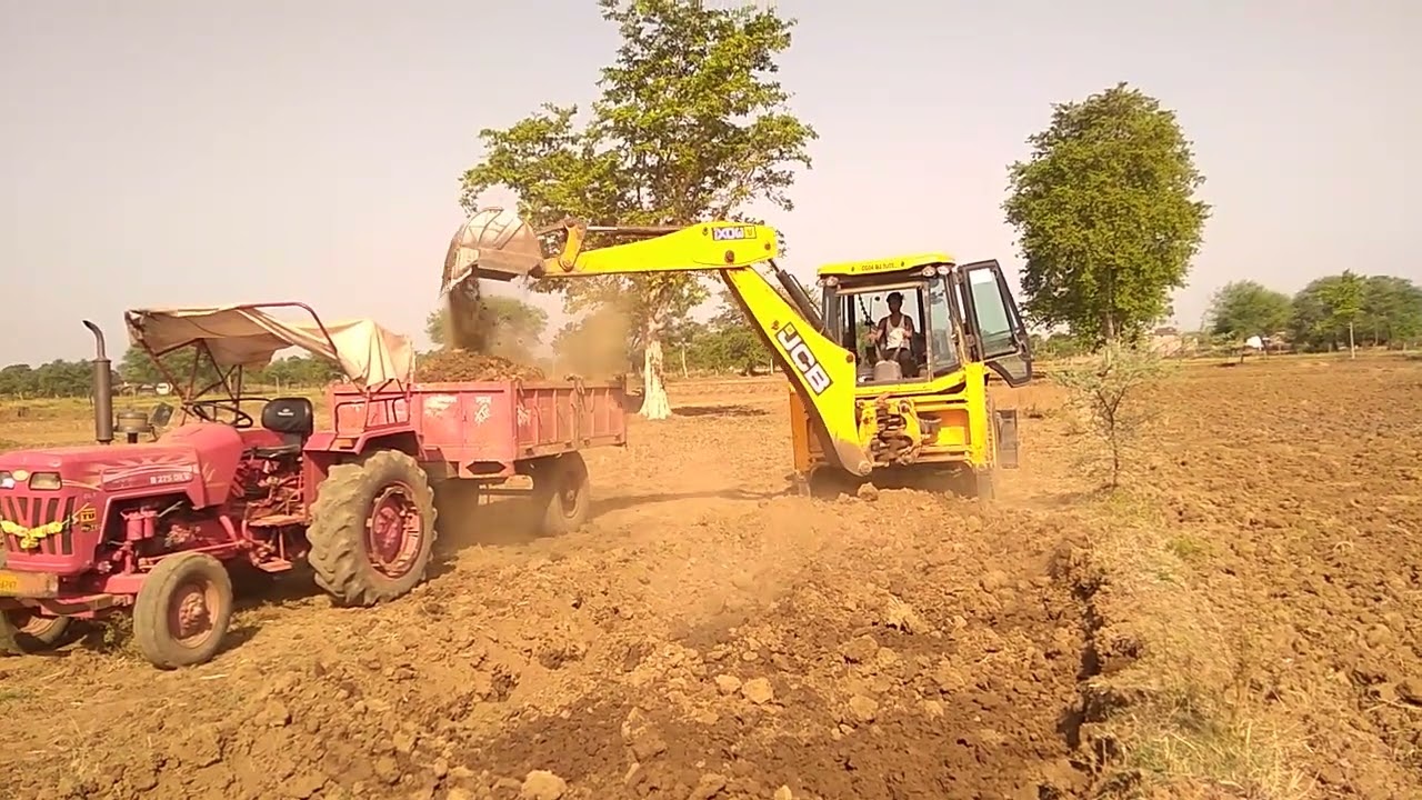 mahindra mini tractor tractor zone 0008 tractor trolley jcb loading - tractor stuck jcb ki khudai