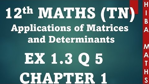 12th maths chapter 1 exercise 1.3 question 5 TN syllabus hiba maths