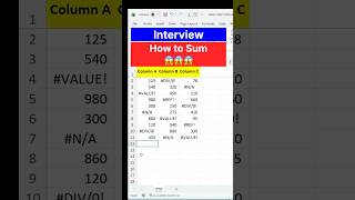 How to Sum with Error in Cell | How to Sum #shorts