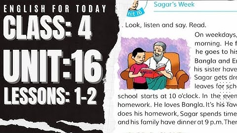Class 4 English | Unit-16 | Lessons : 1-2 |Family | tir education | class four english