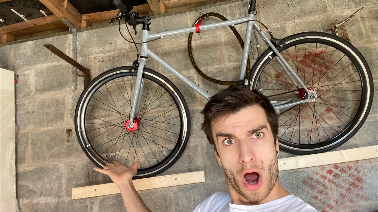 DIY wall mounted bike rack YouTube