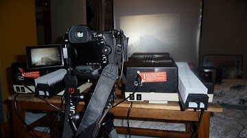 Slides to digital with projector and projection screen and camera