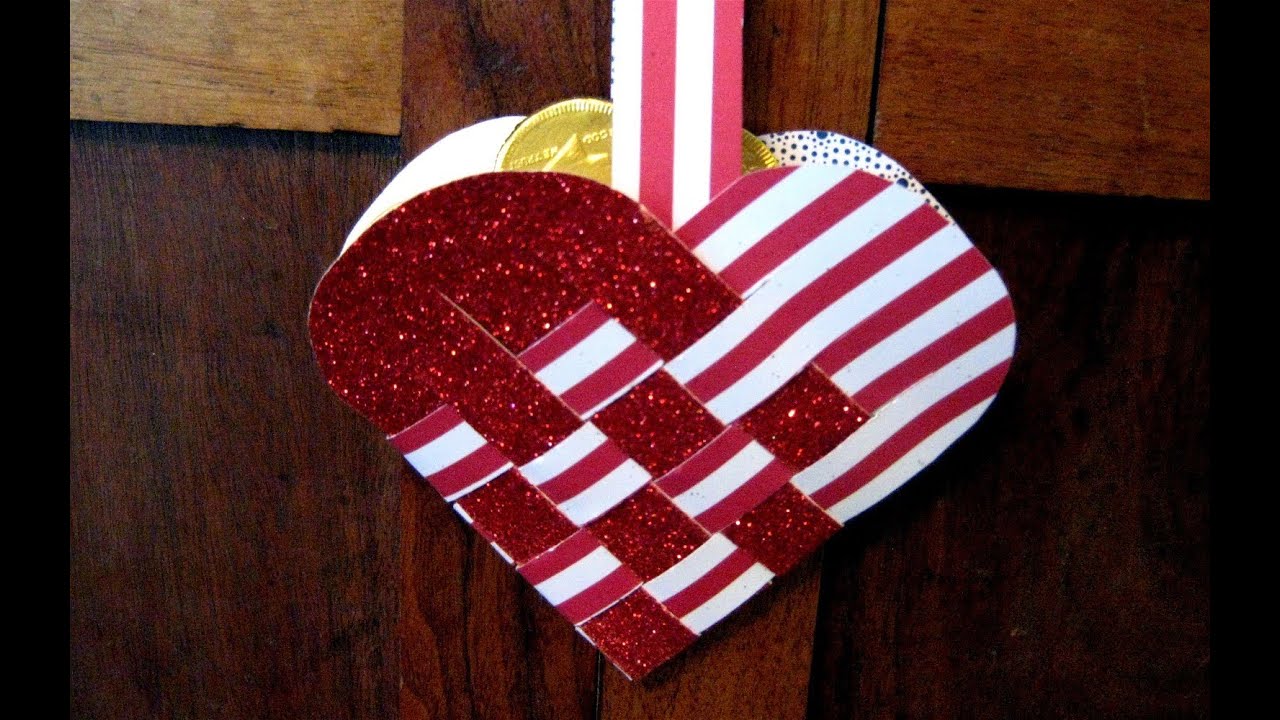 woven paper heart basket