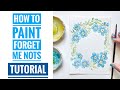 How to Paint EASY Forget me Nots with watercolor - Real Time video with step-by-step tutorial
