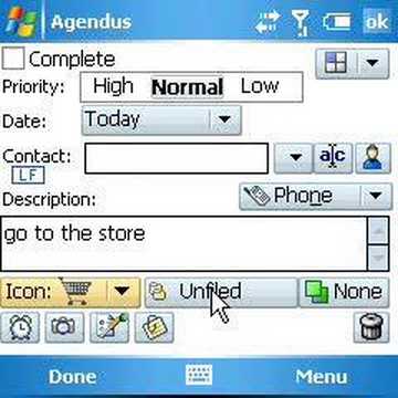 Agendus Windows Mobile - V2 how to create a new task