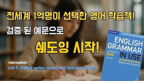 Grammar in Use Unit 9 | Present Perfect Continuous 예문 쉐도잉 | 영어 말하기 연습