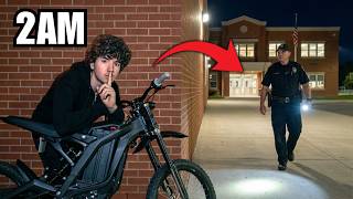 I Survived Overnight at School on My E-Bike... (CAUGHT)
