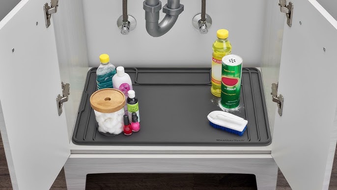 SIKADEER Under Sink Mat for Kitchen Waterproof, 28 x 22 Silicone Under  Sink Liner, Hold up to 2.7 Gallons Liquid, Kitchen Bathroom Cabinet Mat and  Protector for Drips Leaks Spills Tray 