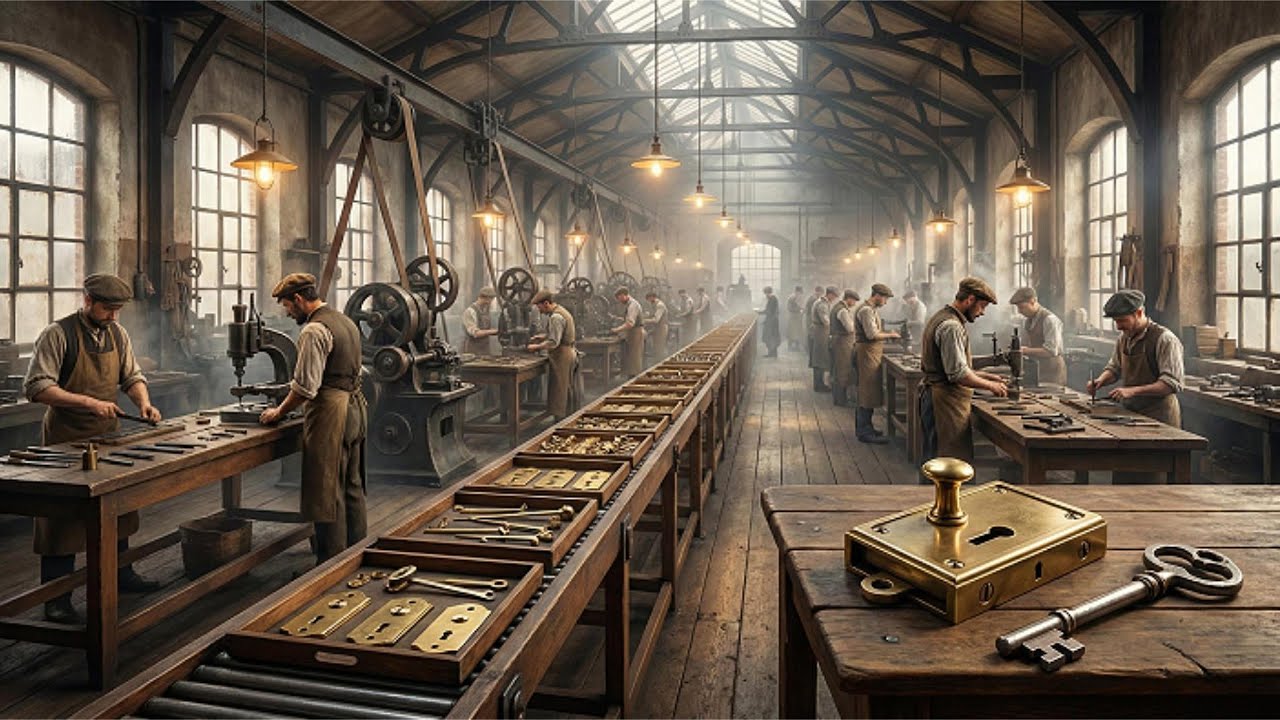 Inside a Lock & Key Factory Hidden Mechanisms of Security | 1870s Turin ...