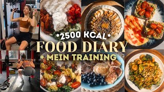FOOD DIARY (2500+ kcal) & mein Training im Gym 🏋🏼‍♀️🍳🥑🍅