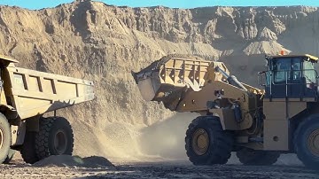 CAT 988K Loader in Action at Sand & Gravel Pit