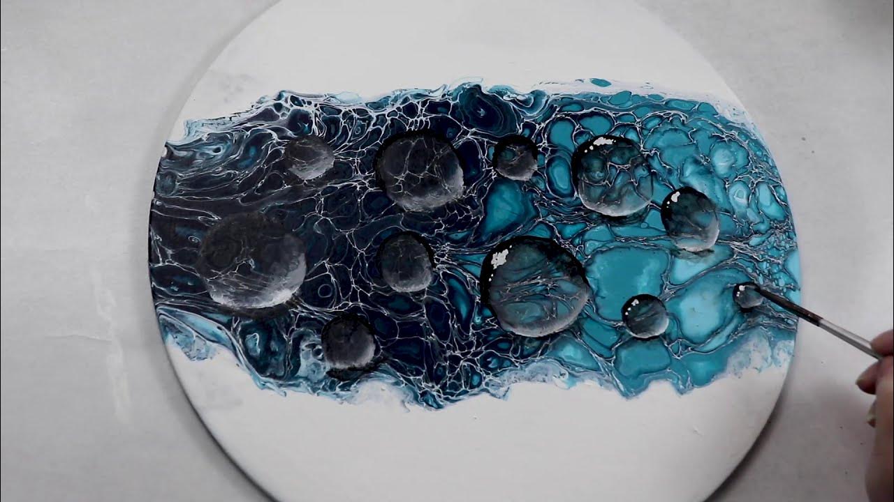 (545) Acrylic Painting Swipe Technique with Water Droplet