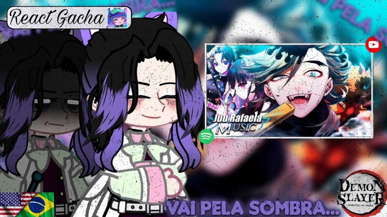 🇧🇷🇺🇸🦋💢❄ Hashiras React Rap Vai pela sombra...- Douma vs caçadores (Kimetsu no Yaiba) | Juu 🦋💢❄