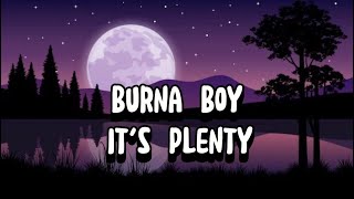 It&#39;s Plenty- Burna boy (Lyrics Video)