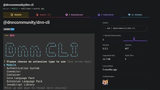Introduction to a New Command Line Interface for DNN Extension Development: DNN CLI